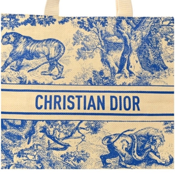 CHRISTIAN DIOR br Straw Dioriviera Tote Blue new - Picture 8 of 8